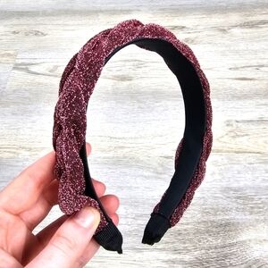 SALE Puff Sparkle Braid Headband Mulled Wine